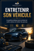 Couverture de l'ebook Entretenir sa voiture, guide pratique par Novelify, avec chapitres, conseils et exercices pour l'entretien automobile.