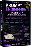 Livre numérique Prompt Engineering Mastery de Novelify avec couverture illustrée sur fond blanc.